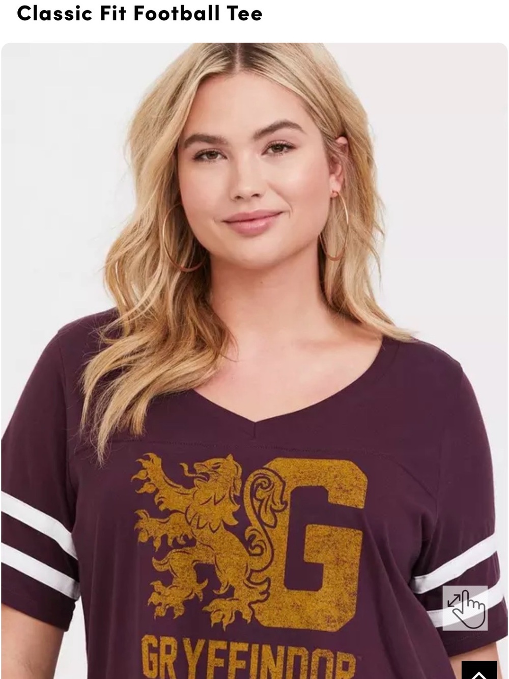 Torrid Burgundy Purple Harry Potter Gryffindor Classic Fit Football Tee 0